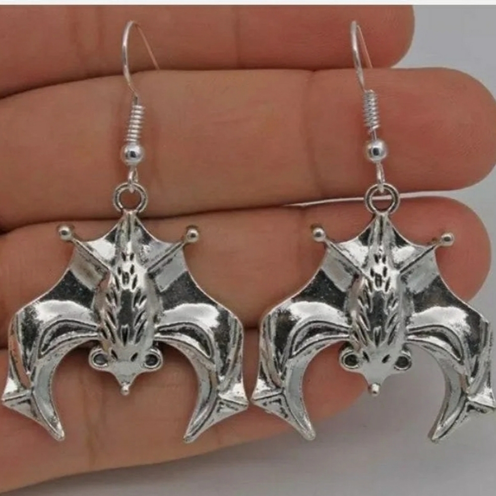 Bat Earrings Halloween Gothic Skull Ghost Haunted